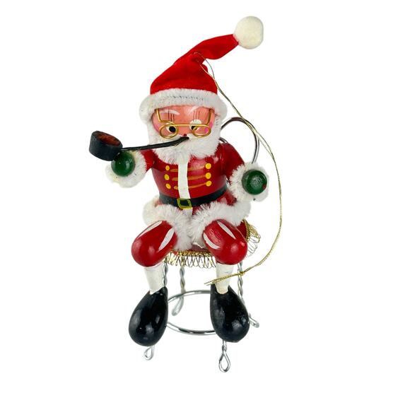 Vintage Jolly St Nick Holiday Memories Collector Santa Ornament Handmade - Picture 8 of 8